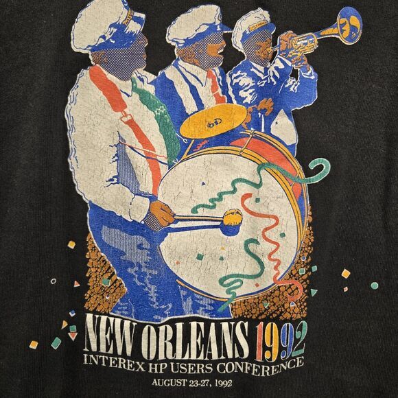 Vtg INTEREX HP Users Conference Sweatshirt Mens XL New Orleans Mardi Gras 90s - Picture 5 of 9